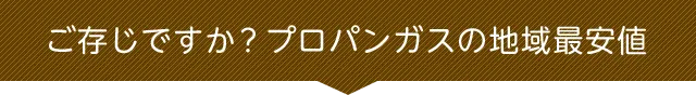 ご存知ですか？プロパンガスの地域最安値